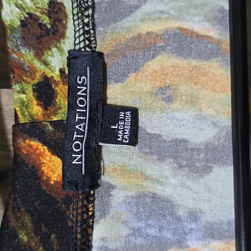 Notations Multicolor Leopard Print Blouse Size La… - image 3